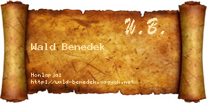 Wald Benedek névjegykártya