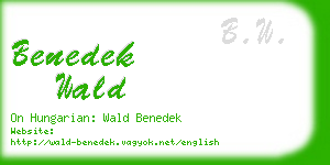 benedek wald business card